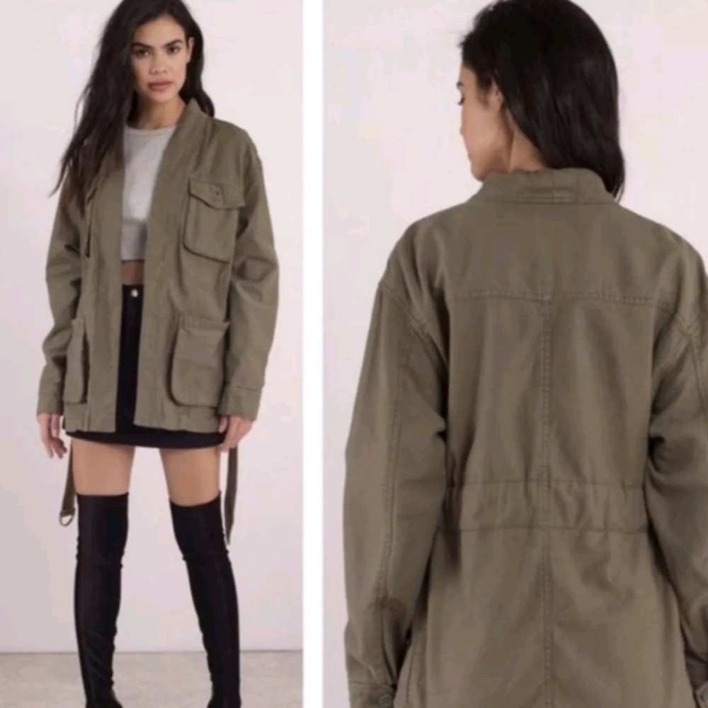 Free People In Our Nature Cargo Utility Jacket Army Black Gray Size Small